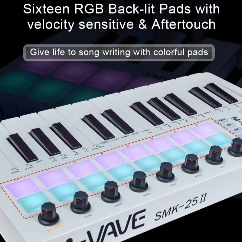 Midi Controller Pad - لوحة مفاتيح ميدي M-Vave Smk-25 مع