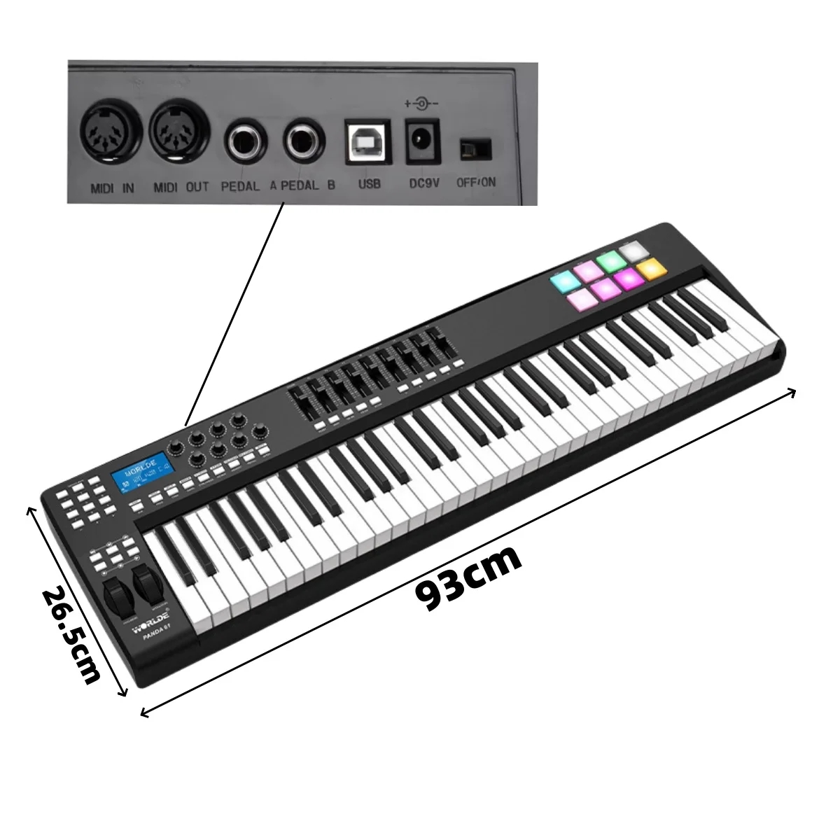 وورلد باندا 61 لوحة مفاتيح تحك - مراجعة Midi Controller Pad وسعره