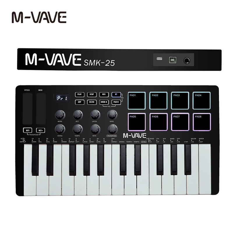 لوحة مفاتيح تحكم MIDI طراز M-V - مراجعة Midi Controller Pad وسعره